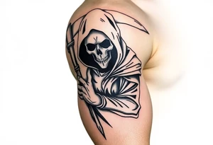 full sleeve grim reaper tattoo idea