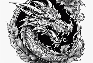 Dragon smoking pipe tattoo idea