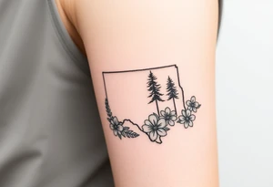 Texas 
Washington 
Connecticut 
All separate states 
State trees and flowers tattoo idea