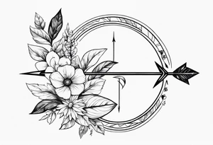 Nature-Inspired Arrow: Twisted with leaves and flowers. tattoo idea