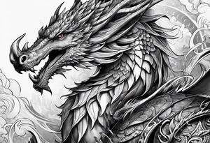 Weiblicher drachen tattoo idea