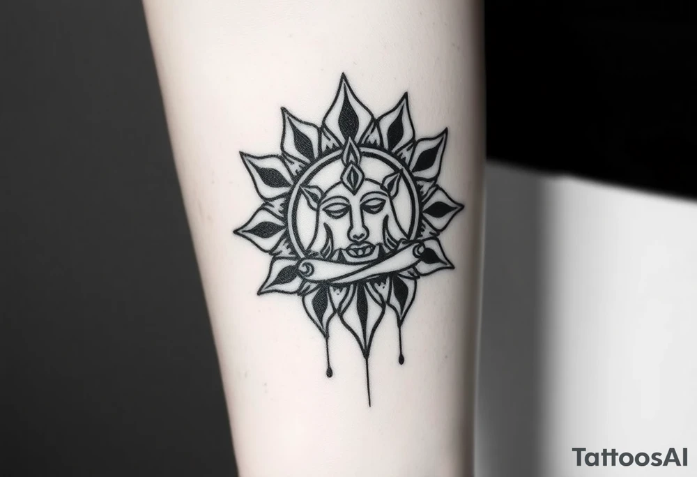 victory over coma and methadone. a new life in meditation tattoo idea