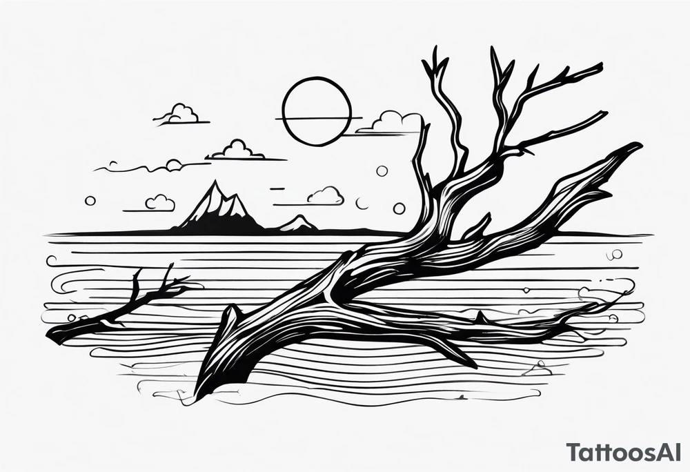Driftwood stick tattoo idea