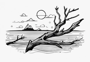 Driftwood stick tattoo idea
