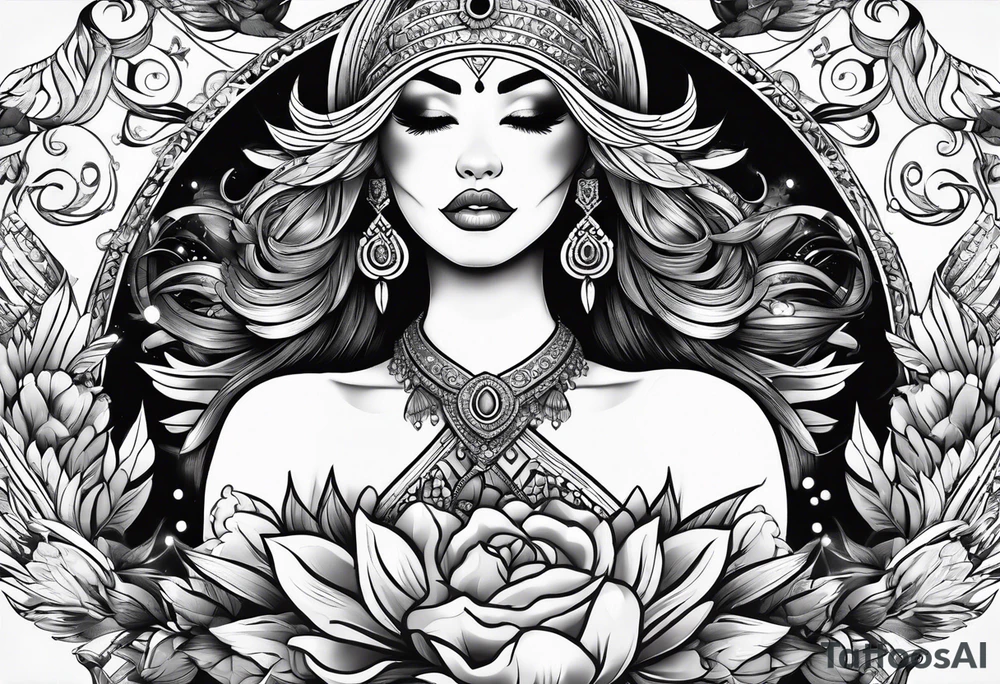 Powerful woman tattoo idea
