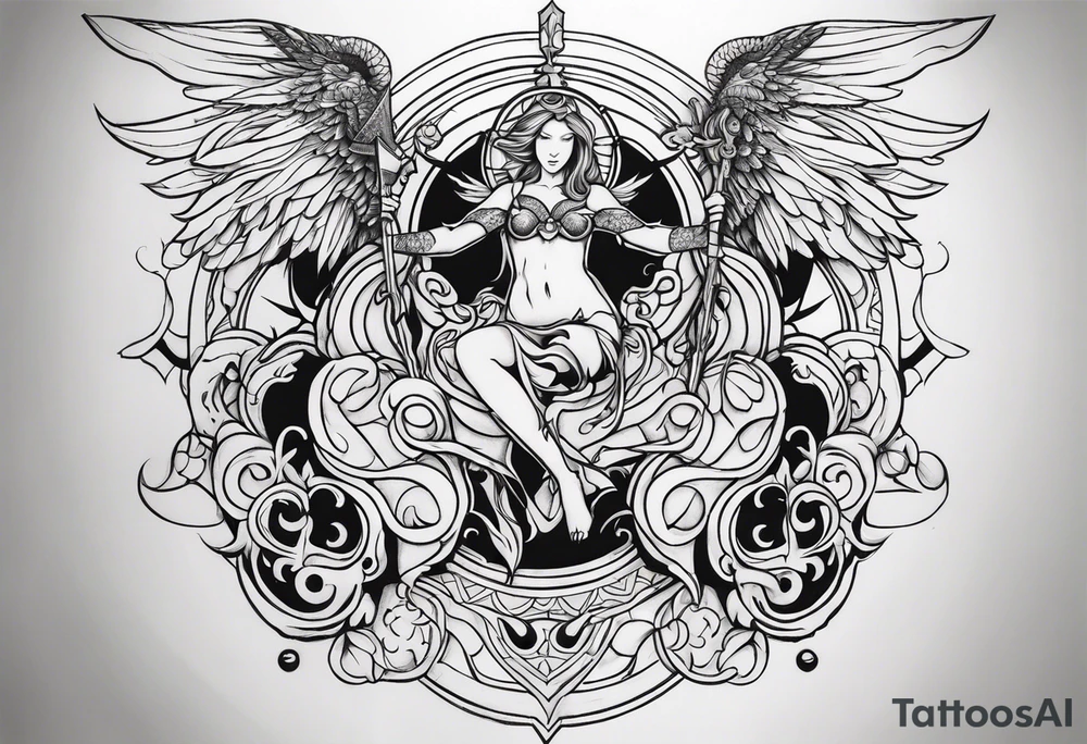 angels demons tattoo idea