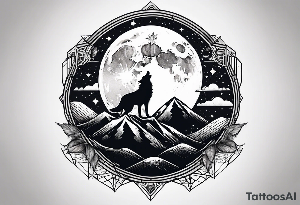 The letters T.R.K. and wolf howling at the moon tattoo idea The letters T.R.K. and wolf howling at the moon tattoo idea