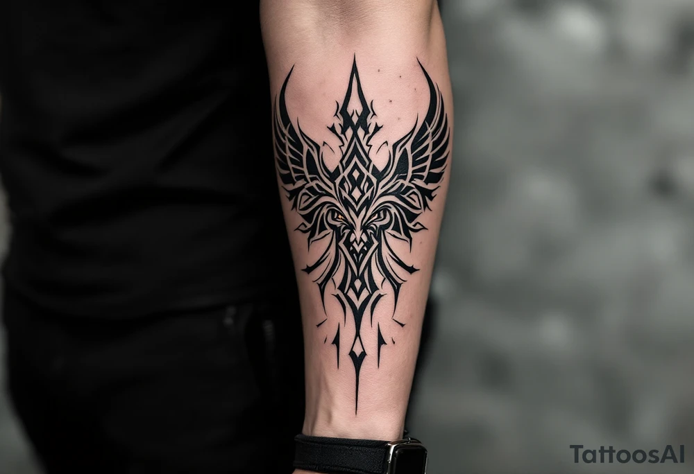 corbeau tribal tattoo idea