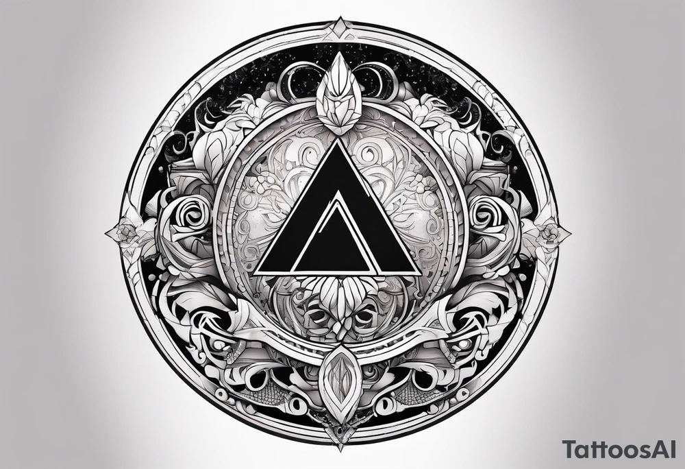 letter delta inside a circle, subtle, girly tattoo idea