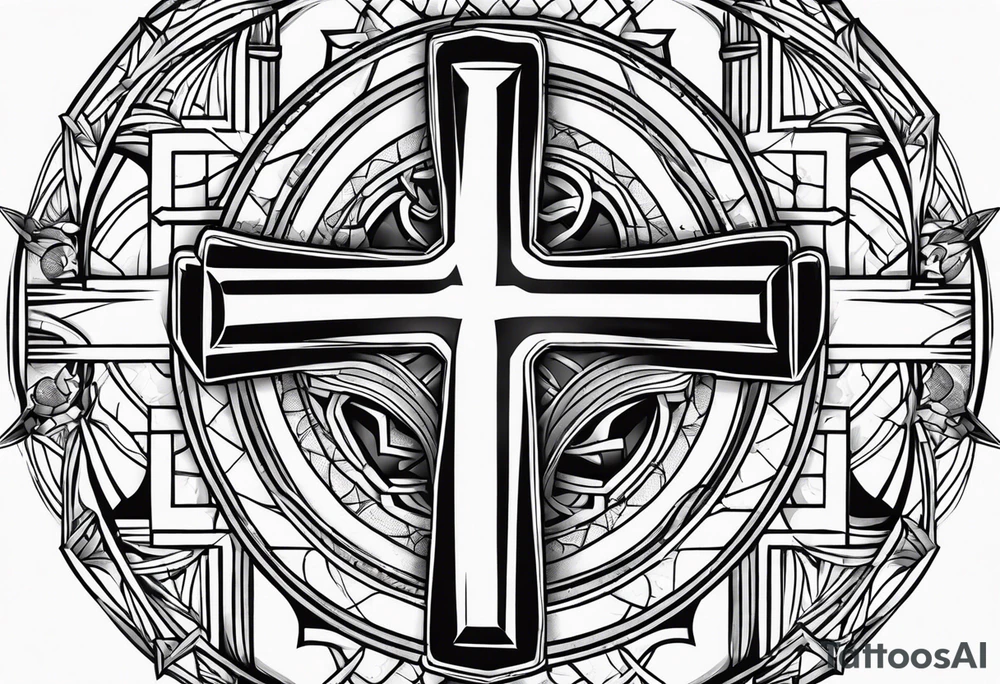 John 3:16 with cross on knuckles tattoo idea