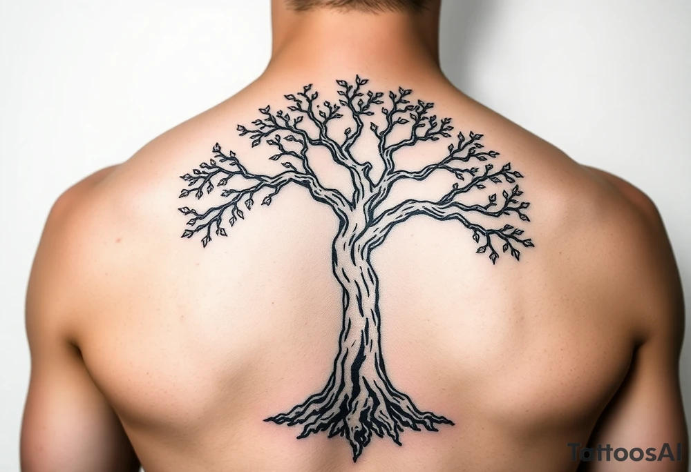 Japanese style tree of life tattoo idea