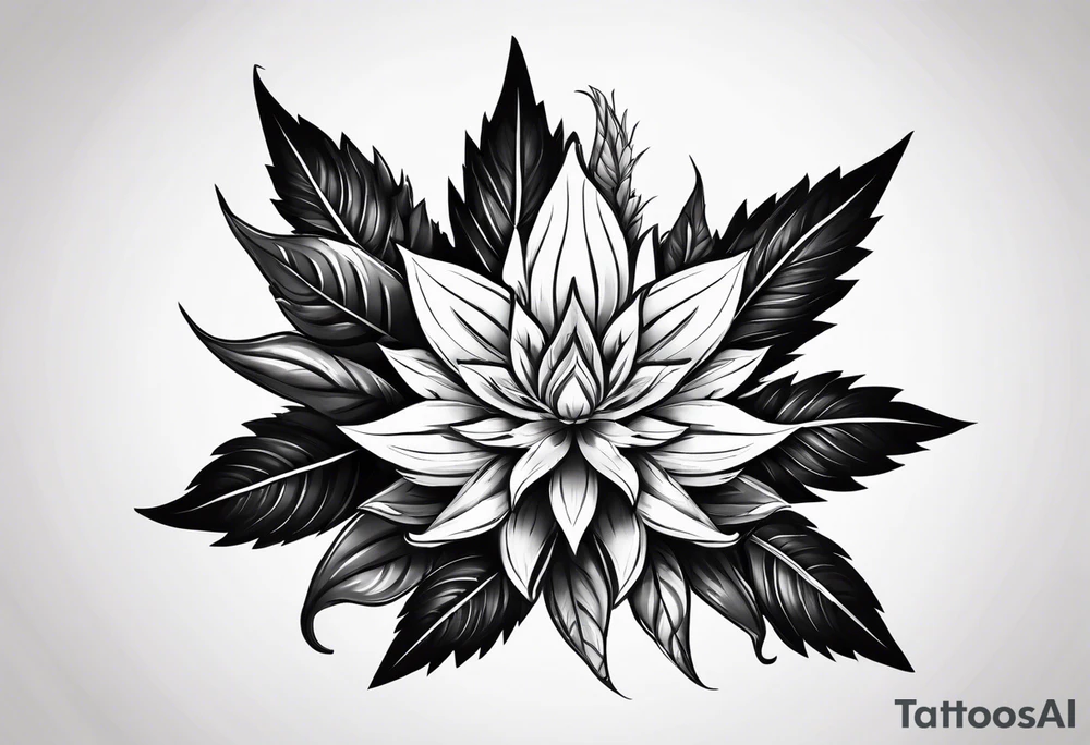 Cannabis flower tattoo idea