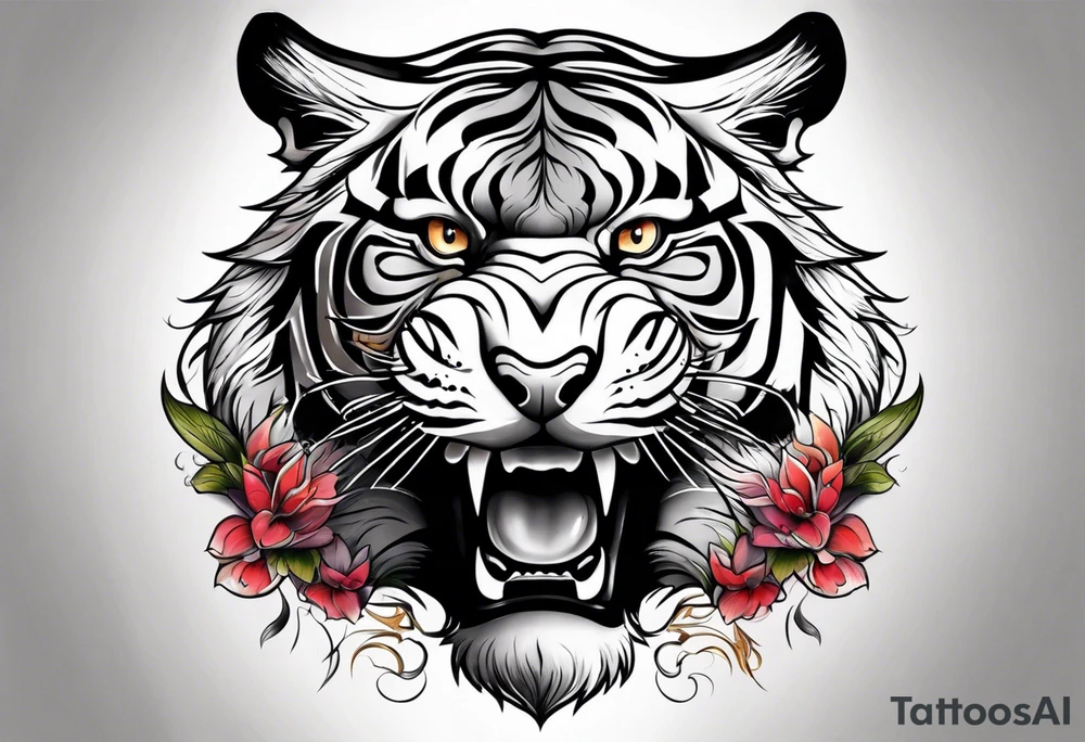 Tiger Head tattoo idea