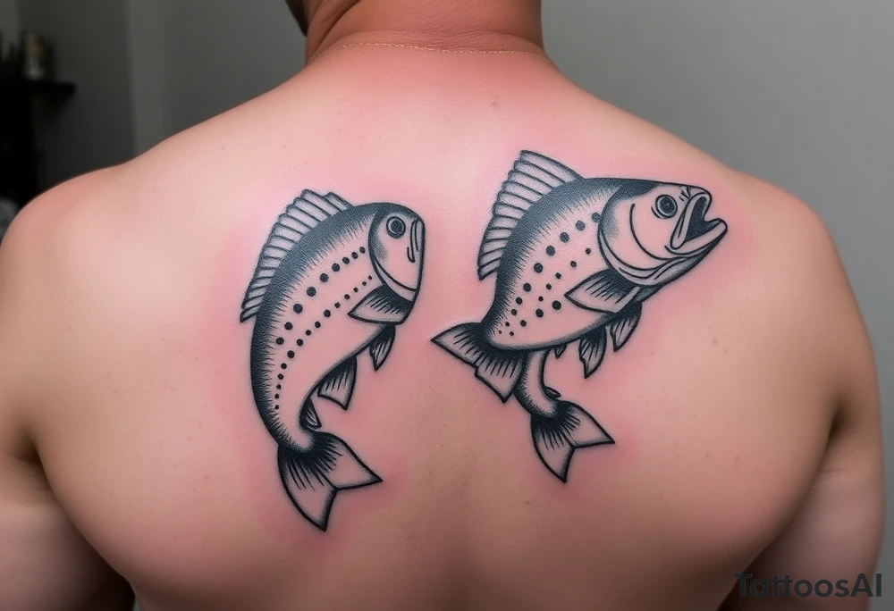 Fishing tattoos for daughter and father tattoo idea