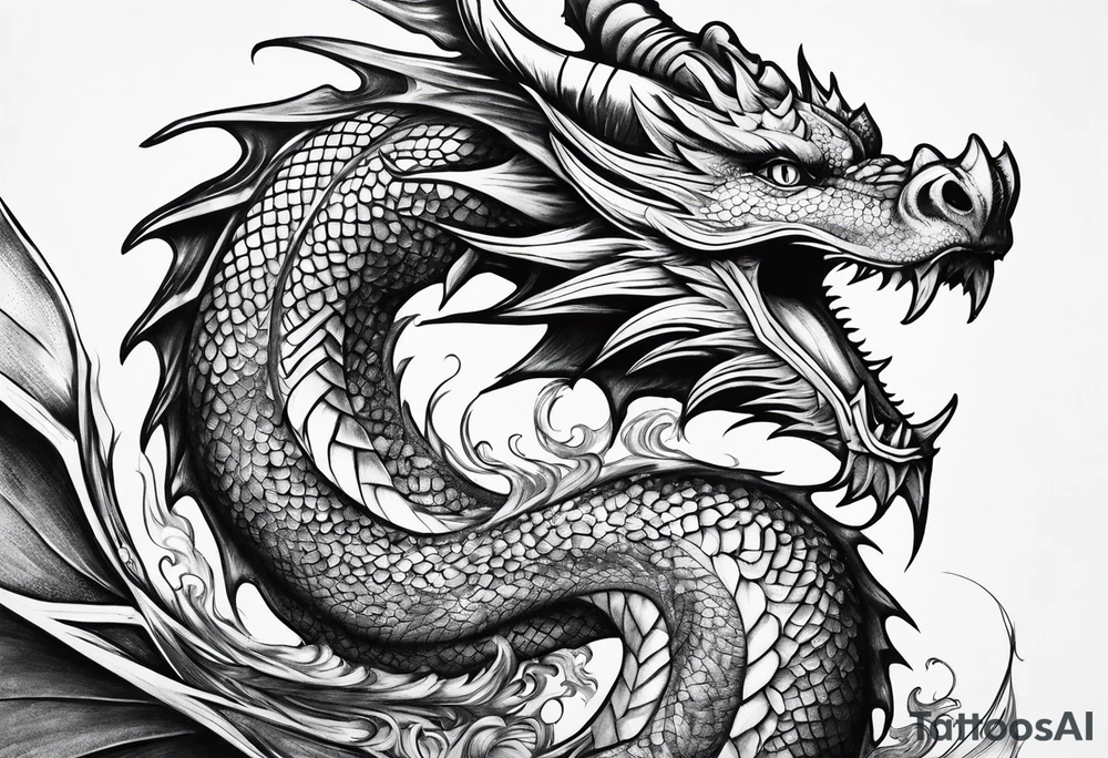 dragons tail tattoo idea
