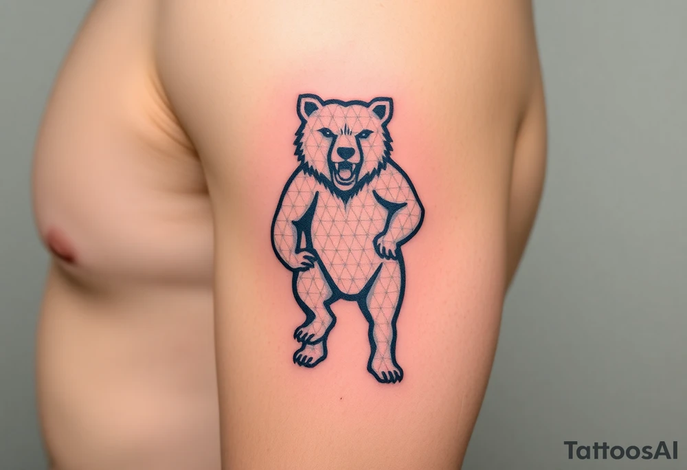 University of Northern Colorado bear mascot  standing on 2 feet tattoo idea