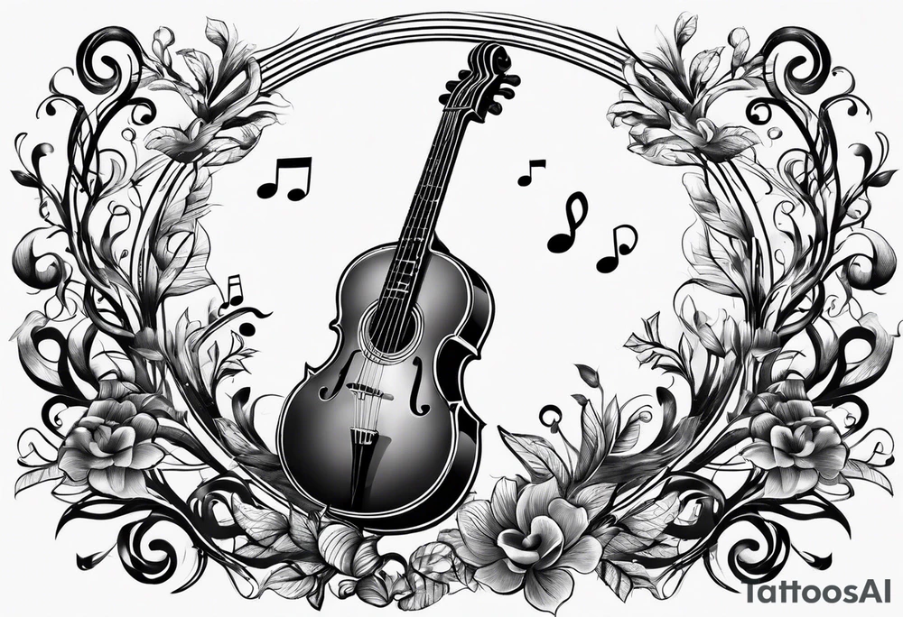 A music note in nature tattoo idea