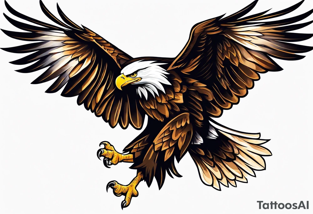 eagle landing tattoo idea