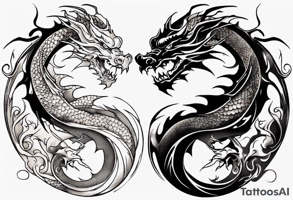 Two Dragons, Yin Yang tattoo idea