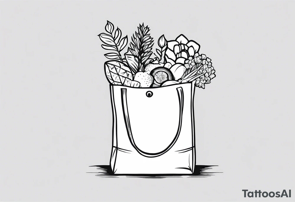 Thank you grocery bag tattoo idea