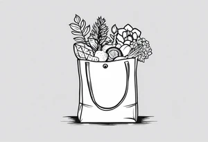 Thank you grocery bag tattoo idea