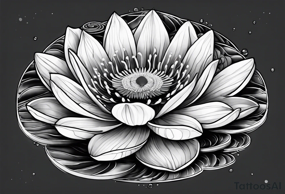 gemstone lilypad tattoo idea