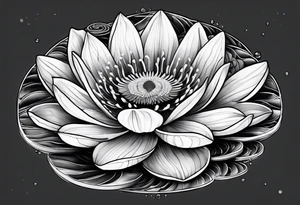 gemstone lilypad tattoo idea