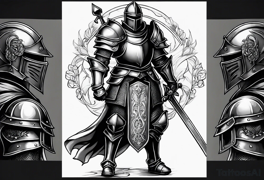 knight with heavy armor tattoo idea
