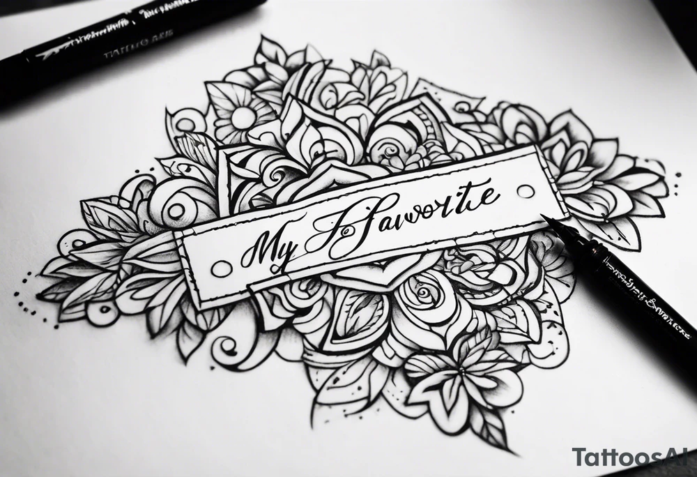 simple, fine line tattoo that includes my sisters handwriting "my favorite sister" and incorporate a single puzzle piece. This will be on my ankle and should be small. Only have one single puzzle piece and have it smaller than the words tattoo idea