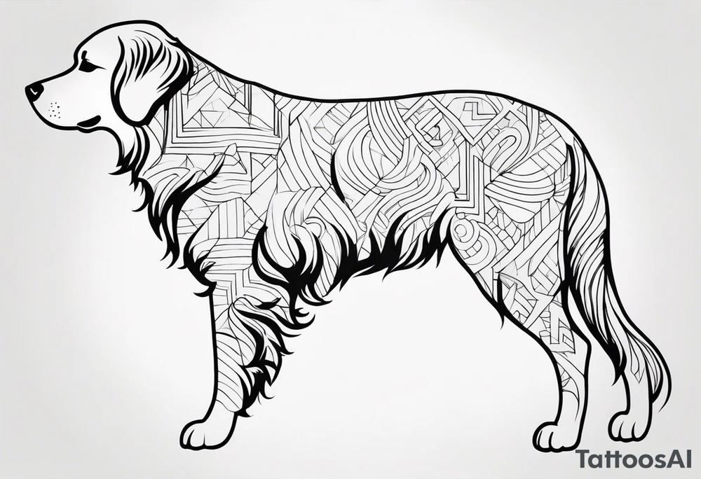 Golden retriever tattoo idea