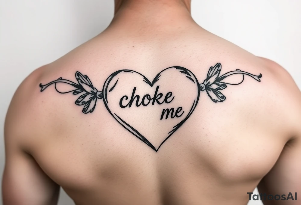 a candy heart that says choke me tattoo idea