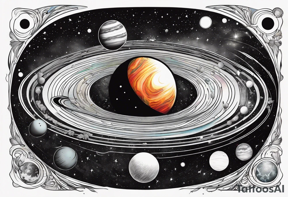 Planets orbiting a supermassive black hole. tattoo idea