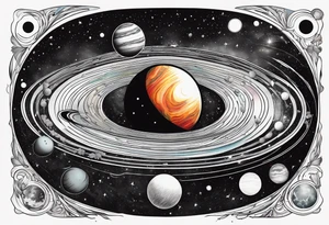 Planets orbiting a supermassive black hole. tattoo idea