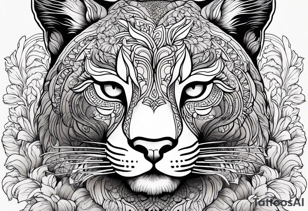 Bosque puma oso negro tattoo idea