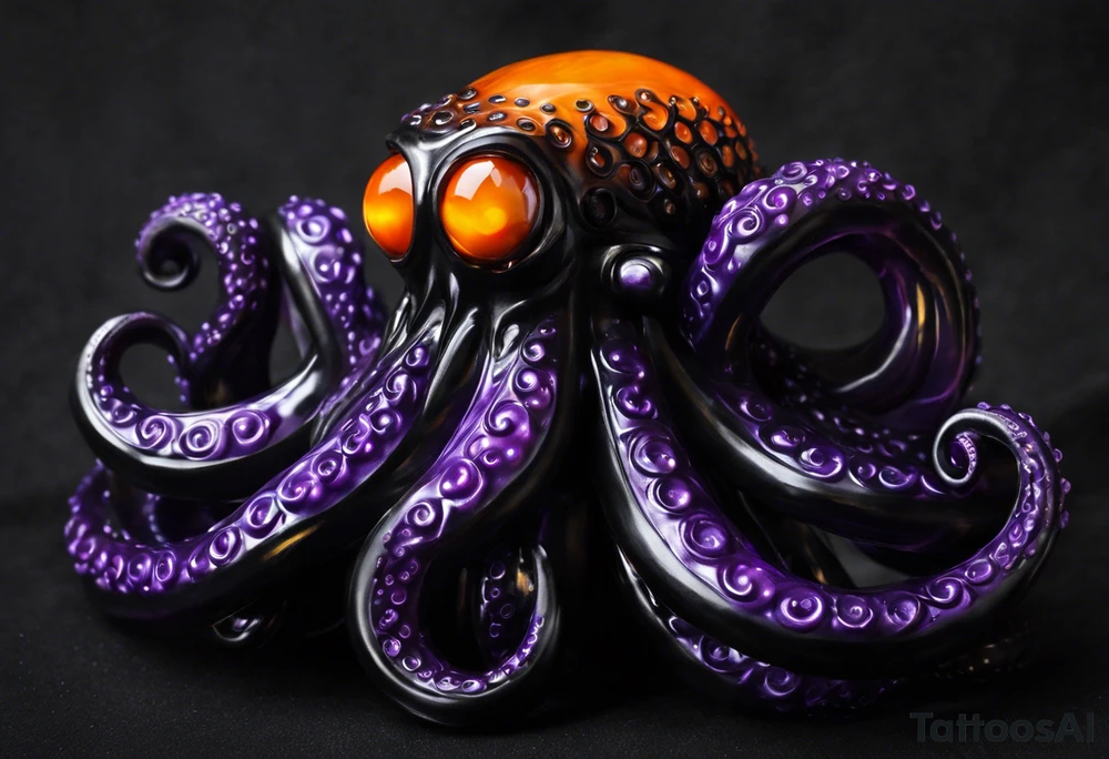 Cthulu/Kraken/Octopus

Black and Violet/Purple + Orange eyes
Head to be on right pec
9 Tentacles
Have 3 tentacles in a spiral for each right shoulder head
Have 1 tentacle on in a spiral for right bicep
Have 3 tentacles contouring the tricep, twirling down and around my right forearm
Have 2 tentacles wrapped around under my collar and double helix down my spinal column tattoo idea