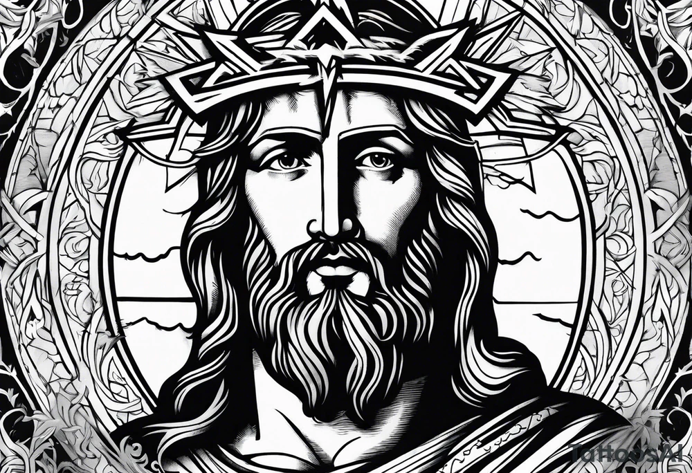 Christ the reedemer with lightning tattoo idea