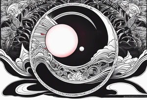 black solar eclipse with red light behind it tattoo idea