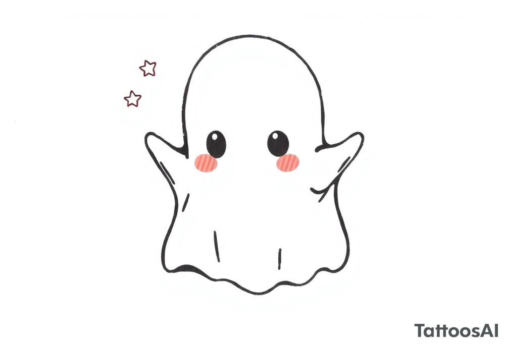 Smiley Cute ghost tattoo idea