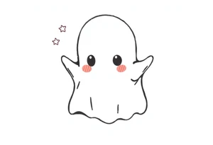 Smiley Cute ghost tattoo idea