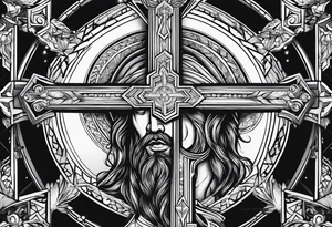 Religious, cross, jesus, powerful tattoo idea