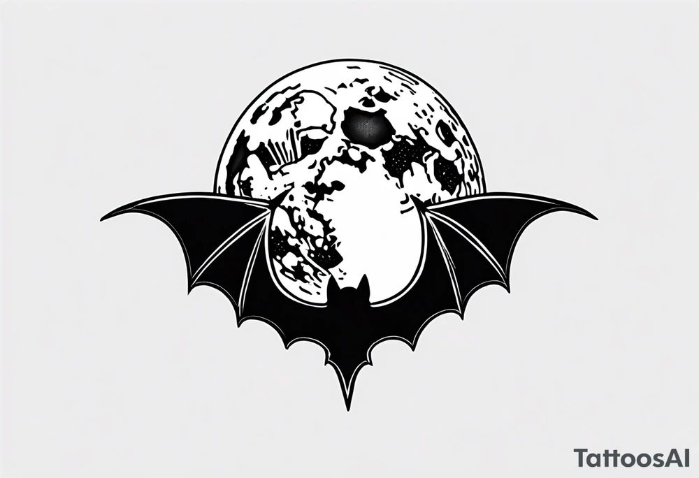 Moon and bats tattoo tattoo idea