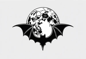Moon and bats tattoo tattoo idea