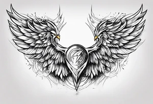 Wings lightning tattoo idea