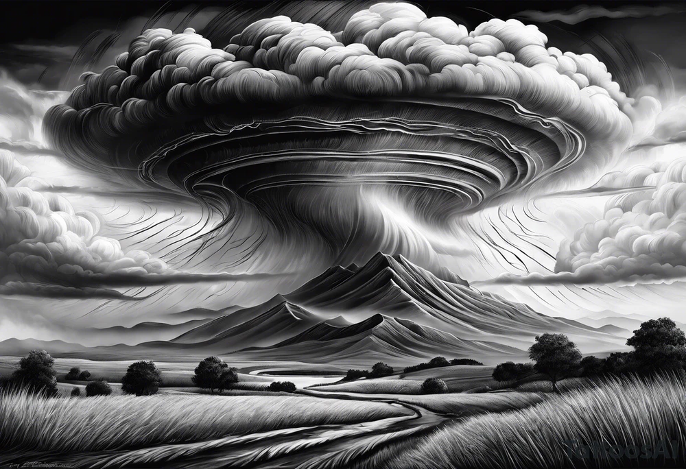 Clouds darkness hard core tornado downpour tattoo idea Clouds darkness hard core tornado downpour tattoo idea