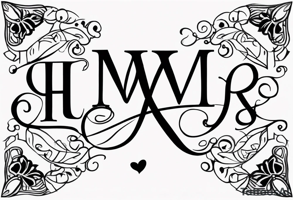 Married couples initials together tattoo idea