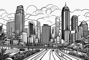 city of los angeles simple line work tattoo idea