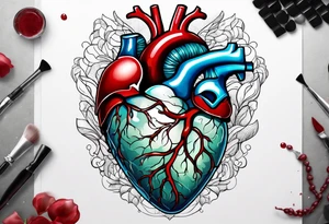Anatomical Heart, bleeding, stitched tattoo idea