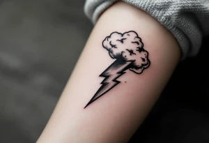 Thunderstorms with music symbol tattoo idea