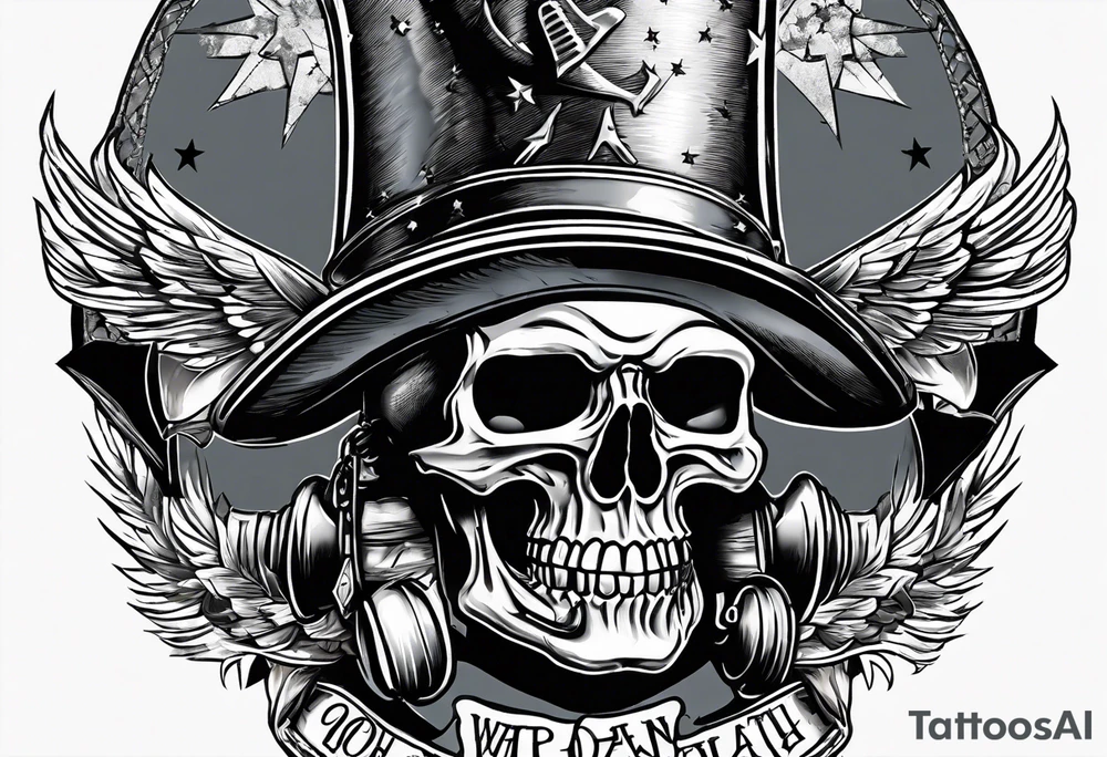 charging ,
revolutionary war colonial soldier, Skull face,  Ar-15,  Liberty Bell Liberty or death tattoo idea