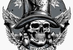 charging ,
revolutionary war colonial soldier, Skull face,  Ar-15,  Liberty Bell Liberty or death tattoo idea